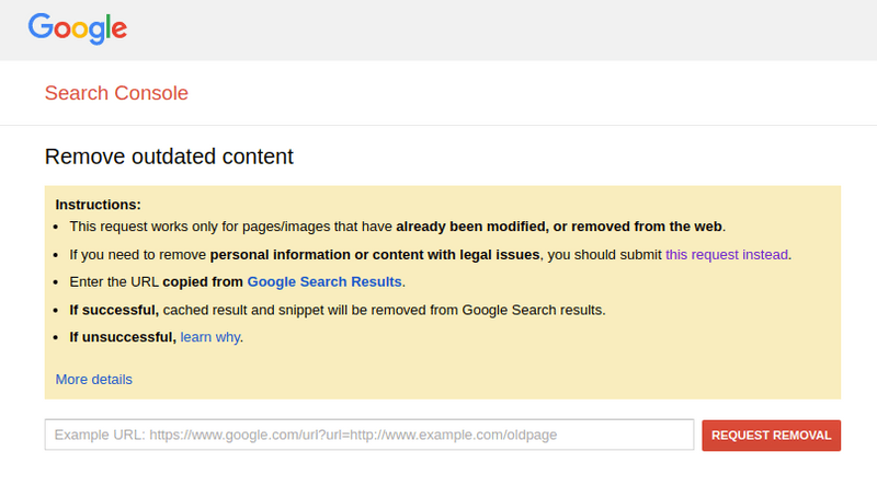Google removal tool